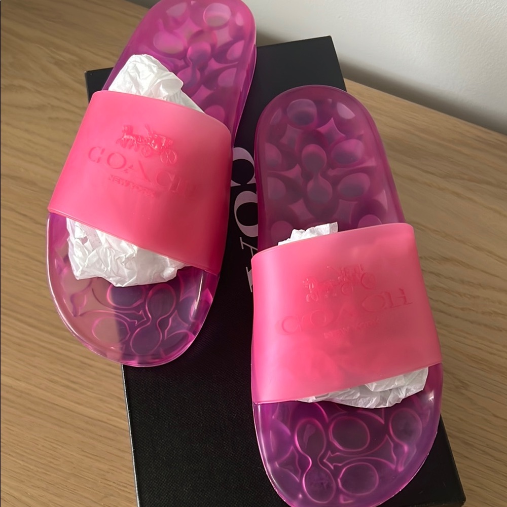 Coach Pink Slide Sandals